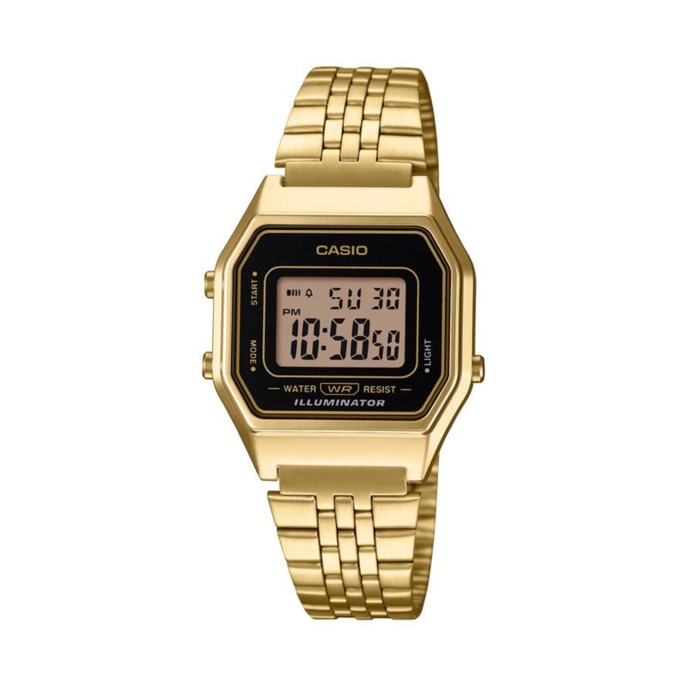 Casio Women’s Gold Digital Watch with Black Face - LA-680WGA-1DF